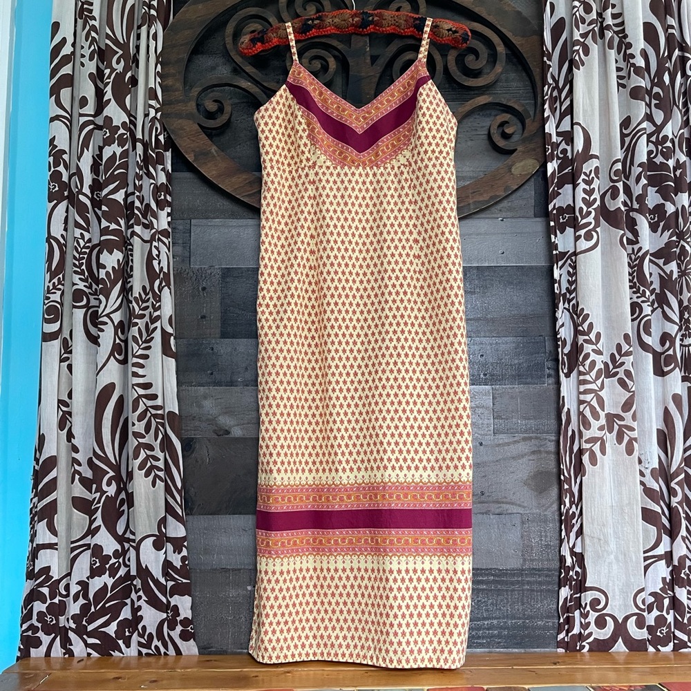 Dress Boho Festival Hippie Yellow Red Sundress